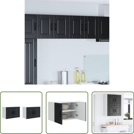 Estante de cocina -  Mueble de Cocina con estante 2 pcs Negro 60 x 31 x 40 cm
