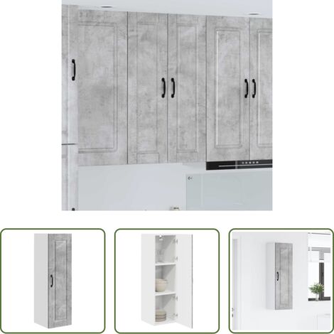 Estante de cocina -  Mueble de Cocina con estante Gris Concreto 30 x 31 x 100 cm