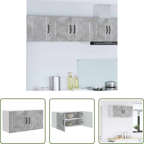 Estante de cocina -  Mueble de Cocina con estante Gris Concreto 80 x 31 x 40 cm