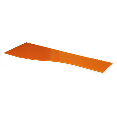 Estante de cristal templado con estilo decorativo, acabado en naranja y 250 mm de profundidad