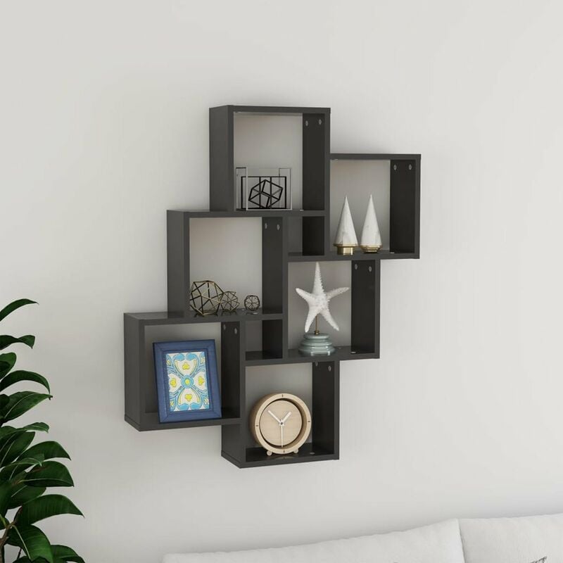 

Estante de cubo de pared aglomerado gris 78x15x93cm