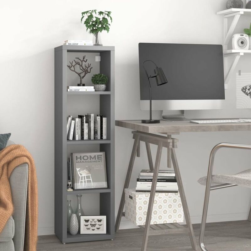 

Estante de cubo de pared MDF gris 37x29,5x134,5 cm