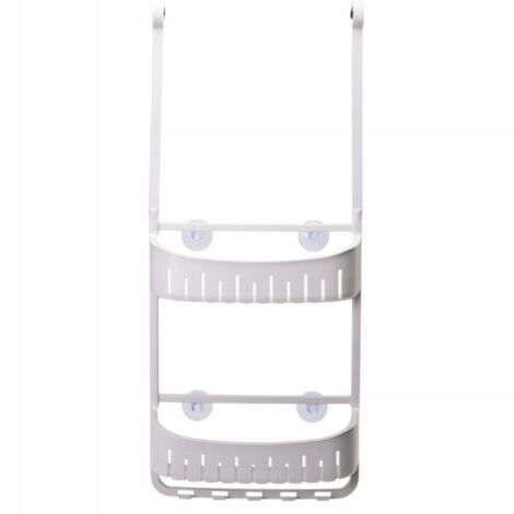 Estante de ducha colgante con ventosas, plástico, gris, 69x29x10 cm