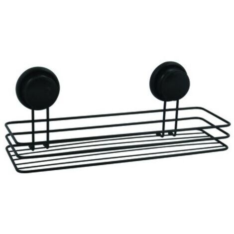 Estante de ducha con ventosas Acero Negro mate MSV