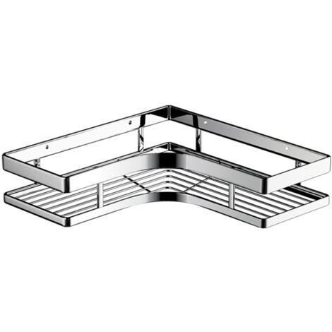 Estante de ducha de acero inoxidable, autoadhesivo, 26 x 26 cm, no requiere taladrar, con soportes adhesivos para baño y cocina.