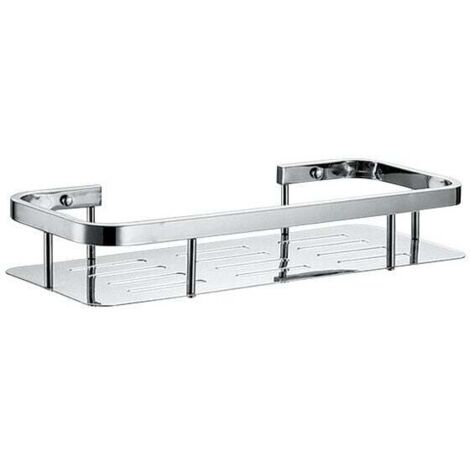 Estante de ducha de acero inoxidable: estante para bañera, soporte de pared para estante de esquina (1 nivel, acero inoxidable)