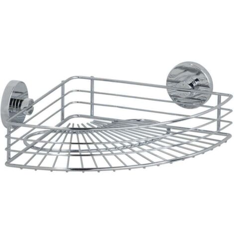 Estante de ducha de esquina Bari para pared, montaje Vacuum-Loc® sin taladrar, reposicionable, capacidad de carga hasta 33 kg, acero inoxidable, 35x9x22,5 cm, acabado cromado
