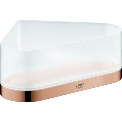 Estante de ducha de esquina SELECTION con soporte de oro rosa brillante