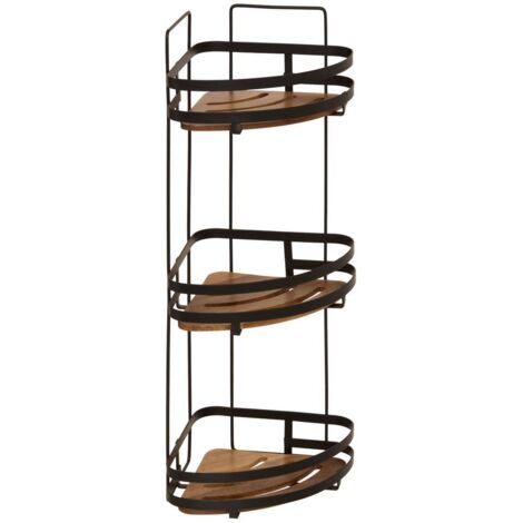 Estante de ducha esquinero blackacia, 3 niveles, madera de acacia - 5five