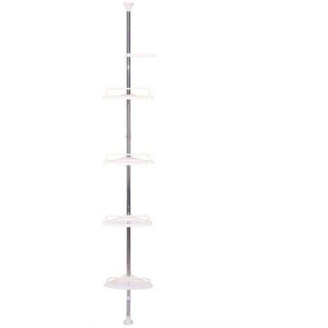 Estante de ducha telescópico 100-320 cm Estante de ducha regulable en altura sin taladrar Estante telescópico Estante de esquina con 4 cestas