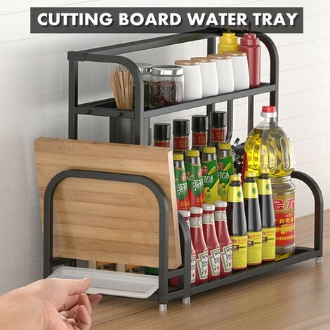 Organizador de especias para encimera de cocina, soporte para estantes para  frascos de masón, botella se puede montar en la pared, soporte de metal de