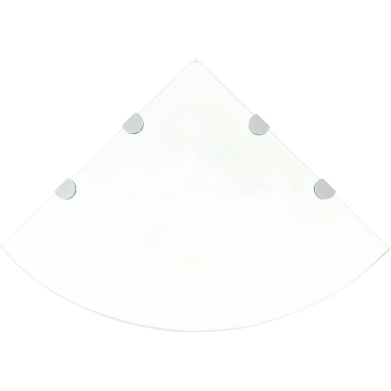 

Estante de esquina con soportes cromados vidrio blanco 45x45 cm