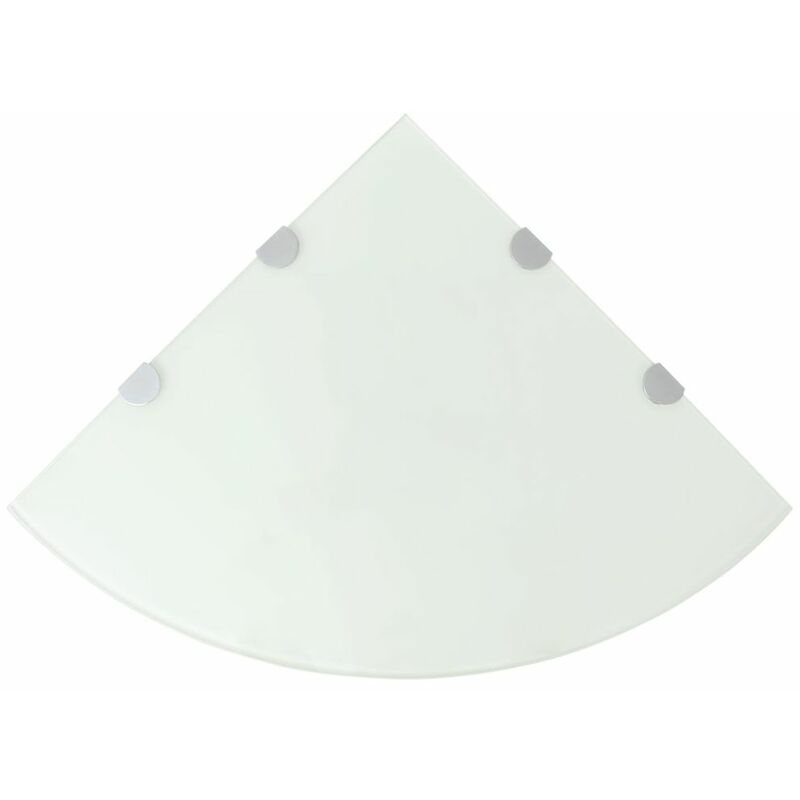 

Estante de esquina con soportes cromados vidrio blanco 45x45 cm