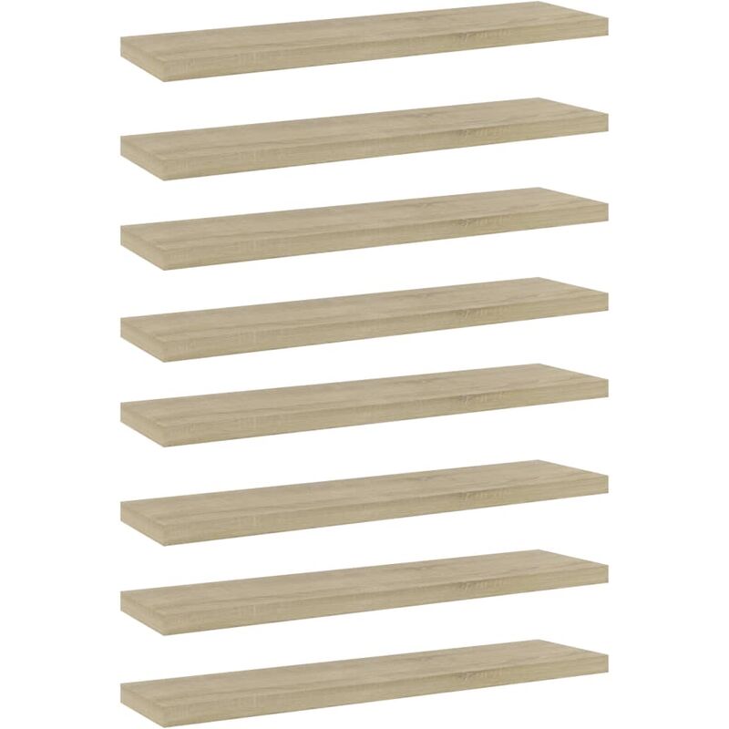 

Estante de estantería 8 uds aglomerado roble Sonoma 40x10x1,5cm - Marrón