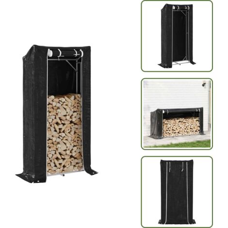 Estante de leña - vidaXL Leñero con protector de lluvia 100x40x200 cm acero galvanizado - Leña seca