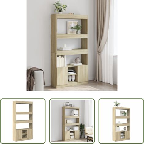 Estante de madera -  Aparador alto madera de ingeniería roble Sonoma 92x33x180 cm