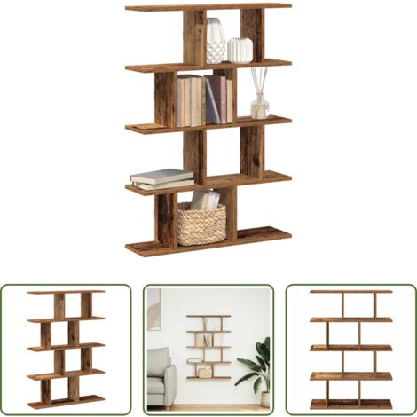 Estante de madera -  Estante cubo de pared 12 compartimentos madera envejecida
