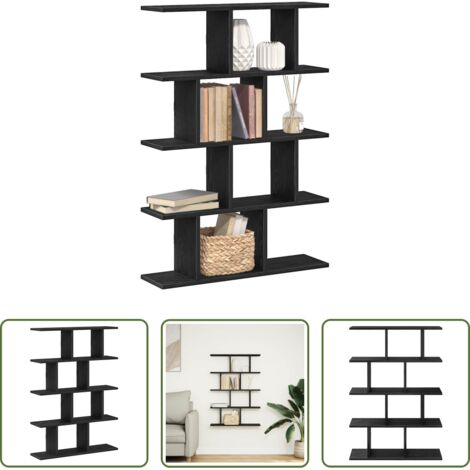 Estante de madera -  Estante cubo de pared 12 compartimentos madera ingeniería negro