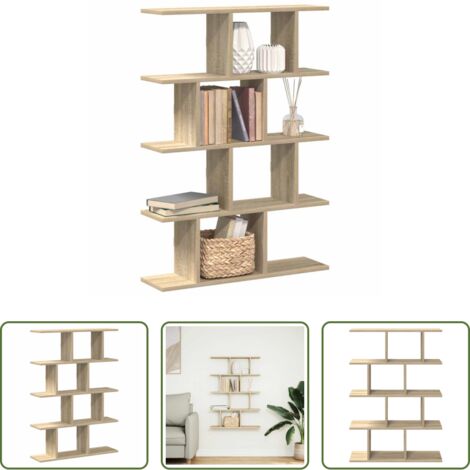 Estante de madera -  Estante cubo de pared 12 compartimentos madera roble sonoma