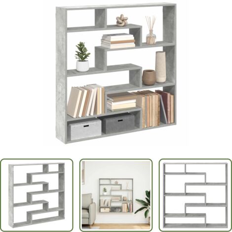 Estante de madera -  Estante cubo de pared 7 compartimentos madera gris hormigón
