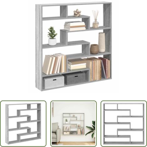 Estante de madera -  Estante cubo de pared 7 compartimentos madera gris Sonoma