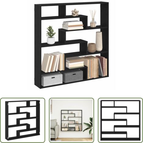 Estante de madera -  Estante cubo de pared 7 compartimentos madera ingeniería negro