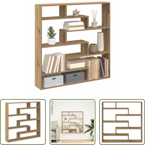 Estante de madera -  Estante cubo de pared 7 compartimentos madera roble artisan