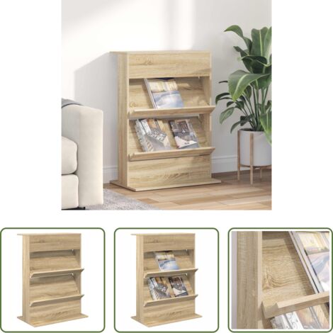 Estante de madera -  Estante de revistas con estante Roble Sonoma 70 x 41 x 96 cm