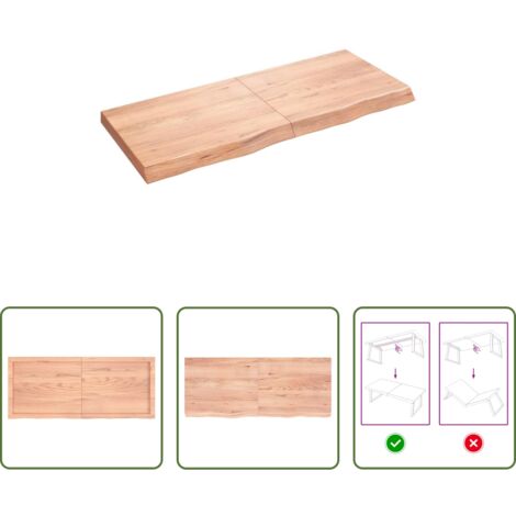Estante de madera -  Estante pared madera roble tratada marrón claro 120x50x(2-6) cm