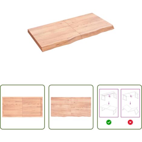 Estante de madera -  Estante pared madera roble tratada marrón claro 120x60x(2-6) cm