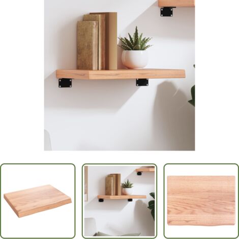 Estante de madera -  Estante pared madera roble tratada marrón claro 40x30x(2-4) cm