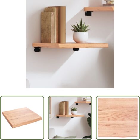 Estante de madera -  Estante pared madera roble tratada marrón claro 40x40x(2-4) cm