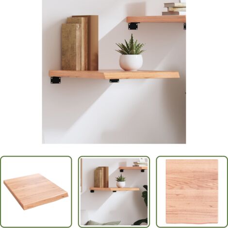 Estante de madera -  Estante pared madera roble tratada marrón claro 40x50x(2-4) cm