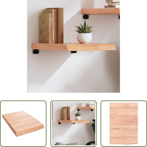 Estante de madera -  Estante pared madera roble tratada marrón claro 40x60x(2-6) cm