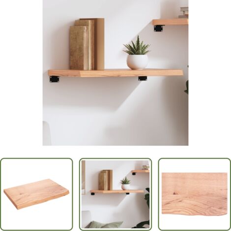 Estante de madera -  Estante pared madera roble tratada marrón claro 60x40x(2-4) cm
