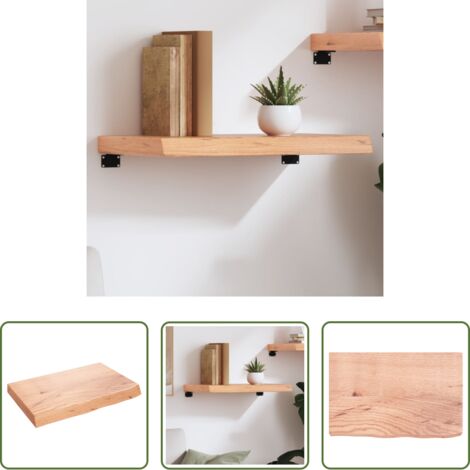 Estante de madera -  Estante pared madera roble tratada marrón claro 60x40x(2-6) cm