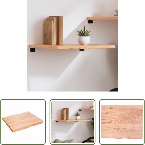 Estante de madera -  Estante pared madera roble tratada marrón claro 60x50x(2-4) cm
