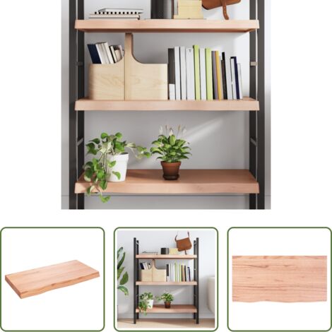 Estante de madera -  Estante pared madera roble tratada marrón claro 80x40x(2-6) cm