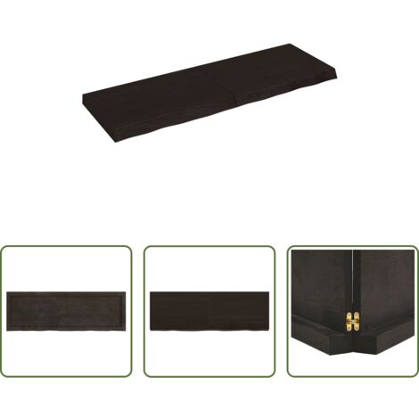 Estante de madera -  Estante pared madera roble tratada marrón oscuro 120x40x(2-6)cm