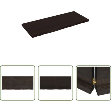 Estante de madera -  Estante pared madera roble tratada marrón oscuro 120x50x(2-4)cm