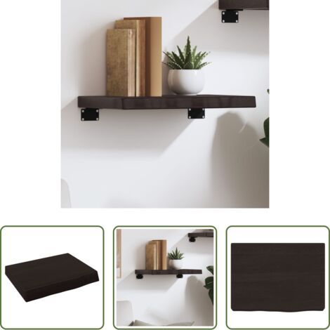 Estante de madera -  Estante pared madera roble tratada marrón oscuro 40x30x(2-4) cm