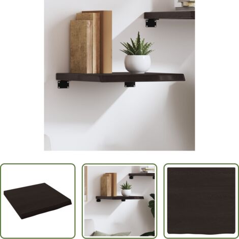 Estante de madera -  Estante pared madera roble tratada marrón oscuro 40x40x(2-4) cm