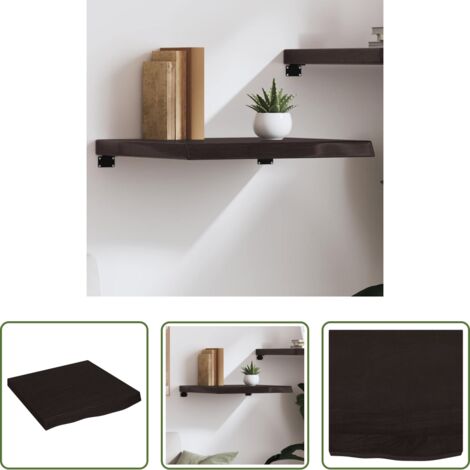 Estante de madera -  Estante pared madera roble tratada marrón oscuro 60x60x(2-6) cm