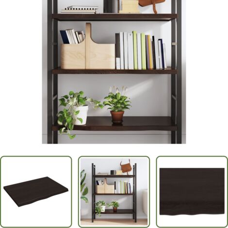 Estante de madera -  Estante pared madera roble tratada marrón oscuro 80x60x(2-4) cm