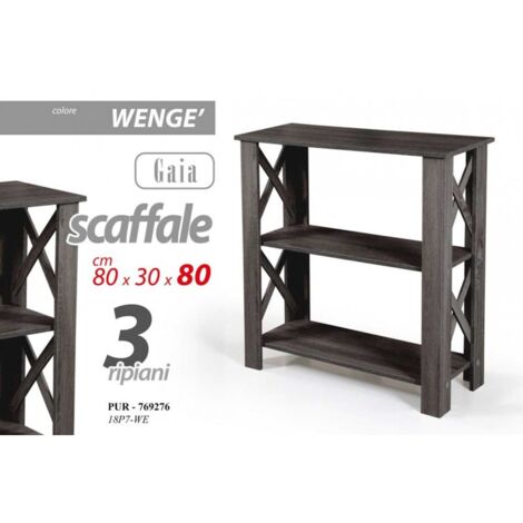 Estante de madera gris con almacenaje delgado cm 80 x 30 x 80 h