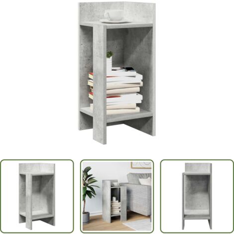 Estante de madera -  Mesa auxiliar con estante gris hormigón 25,5x27x60 cm