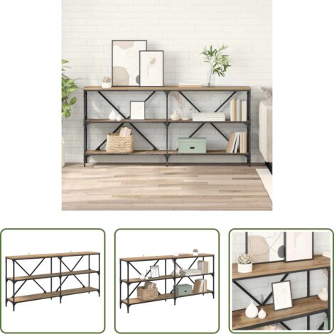 Estante de madera -  Mesa Consola con estante Roble artesanal 160 x 30 x 75 cm