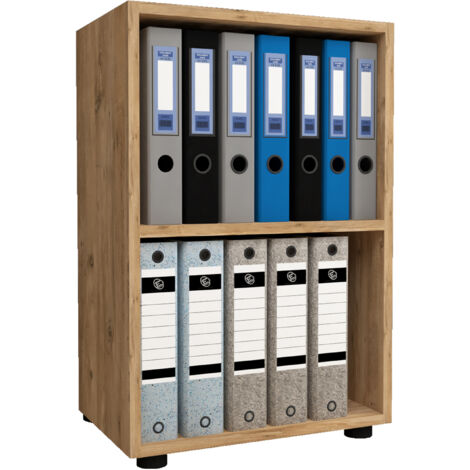Estante de madera VCM de pie  Gabinete de archivo de ahorro de espacio  Dimensiones aprox. AL. 74 x AN. 49 x T. 32 cm  Estante elegante  Estante de oficina – Ulas 2f (Roble de miel)