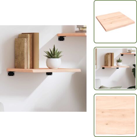 Estante de madera - vidaXL Estante de pared madera maciza de roble sin tratar 40x40x2 cm - Estante de baño