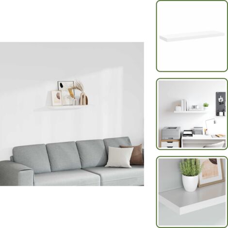 Estante de madera - vidaXL Estante flotante de pared MDF blanco 80x23,5x3,8 cm - Estante de pared blanco